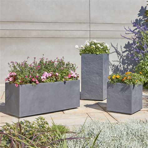 rectangular trough planters outdoor